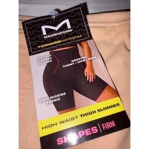 Maidenform High Waist Thigh Slimmer Shapewear Firm Control Nude Beige Size 2XL